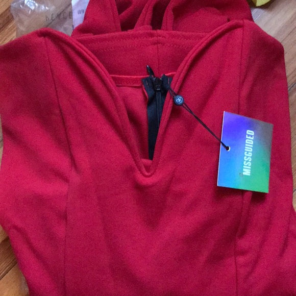 MISSGUIDED Red Bandeau Maxi dress Size 8 - Picture 6 of 7